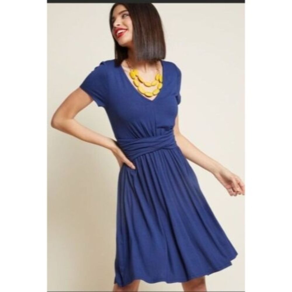Modcloth A‎ Pleasure Indeed Navy Dress XS